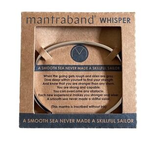 Mantraband Whisper Bracelet‎ Womens OS Silver Nautical Inspirational Cuff New